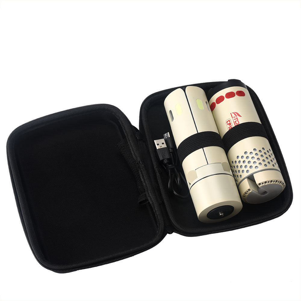 Fitorch CP100 lantern components and charging cable packed in the storage case