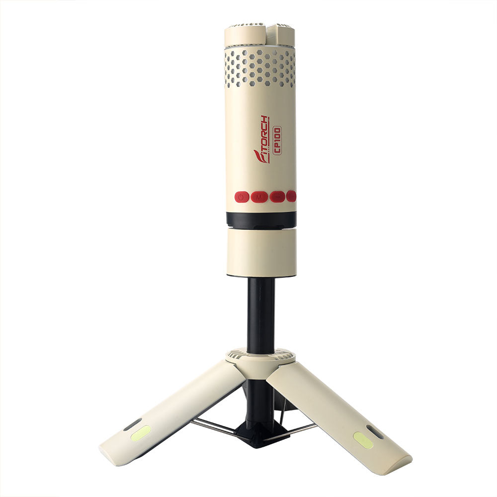 Fitorch CP100 rechargeable camping lantern on its tripod base