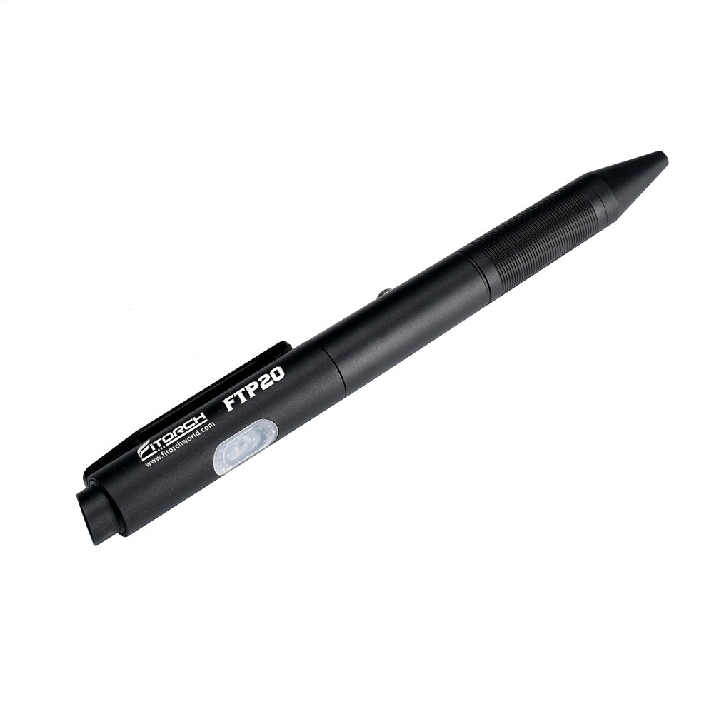 Fitorch FTP20 black pen light with pocket clip and translucent light panel