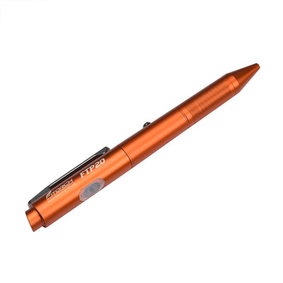 Fitorch FTP20 orange pen light with pocket clip and translucent light panel