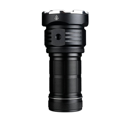 Fitorch P50 black searchlight showing its threaded tripod socket