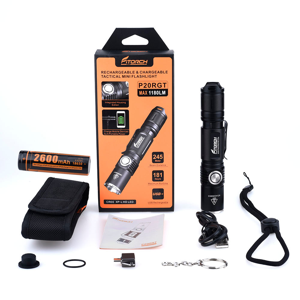 Fitorch P20RGT rechargeable flashlight with 1180lms