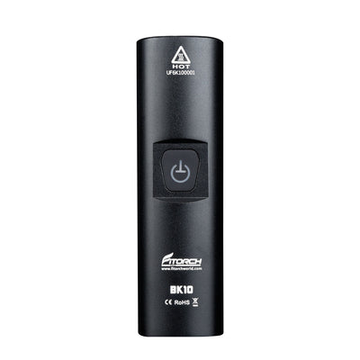 Top view of the Fitorch BK10 black USB-C rechargeable bike light