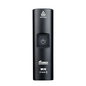 Top view of the Fitorch BK10 black USB-C rechargeable bike light