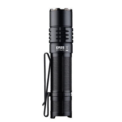 Rear view of the Fitorch EA25 flashlight showing the EA25 model marking and pocket clip