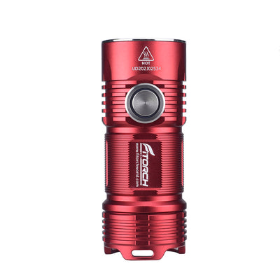Fitorch P25 upright red flashlight with side switch and Fitorch marking