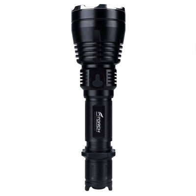Fitorch P35R upright flashlight with the covered charging port facing forward
