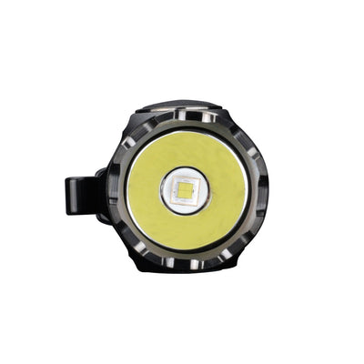 Fitorch P36 front view of the LED and reflector inside the crenulated bezel