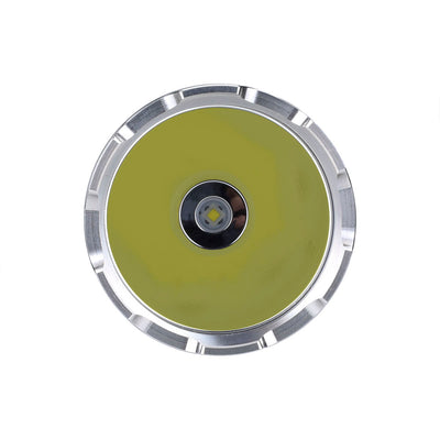 Fitorch PR40 front view of the LED and large smooth reflector